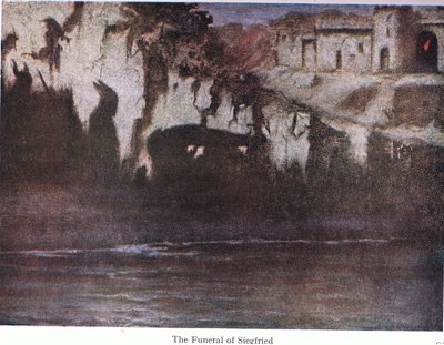 Il funerale di Sigfrido, illustrazione da The Stories of Wagners Operas da Ferdinand Lecke