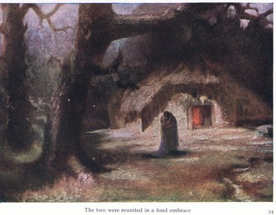I due si riunirono in un tenero abbraccio, illustrazione da Le storie delle opere di Wagner pub. da George Harrap & Co Ltd 1932 da Ferdinand Lecke