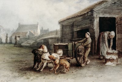 Un Carretto per Cani, Olanda, c.1890 da Ferdinand Lintz