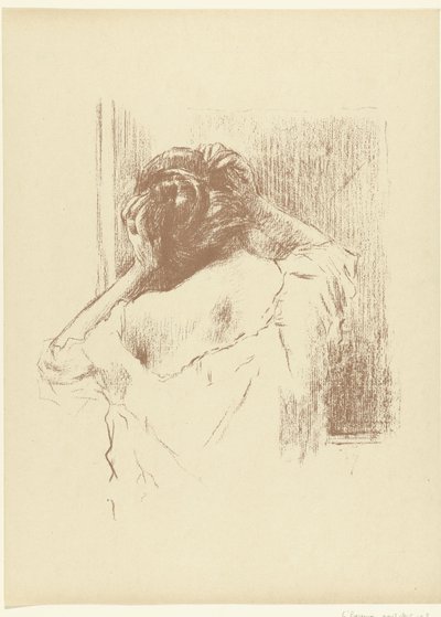Donna davanti allo specchio si pettina (studio) da Ferdinand Luigini
