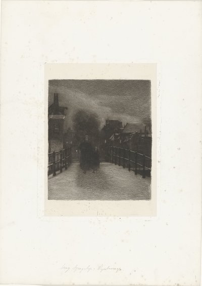 Vecchia donna con bambino su un ponte da Ferdinand Oldewelt (signed by artist)