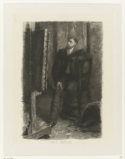 Ritratto di un artista dietro il cavalletto da Ferdinand Oldewelt