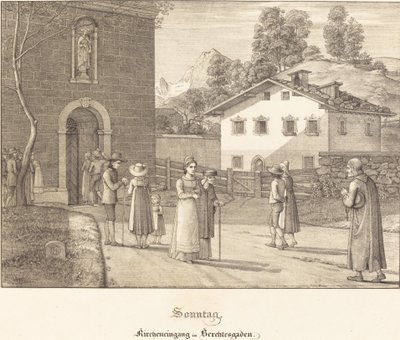 Domenica - Andare in chiesa vicino a Berchtesgaden da Ferdinand Olivier