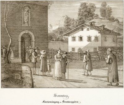 Domenica: Andare in Chiesa Vicino a Berchtesgaden da Ferdinand Olivier