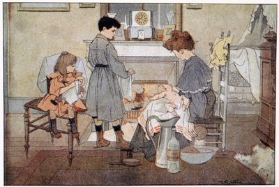 Il bagno del bambino, c.1930 da Ferdinand Raffin