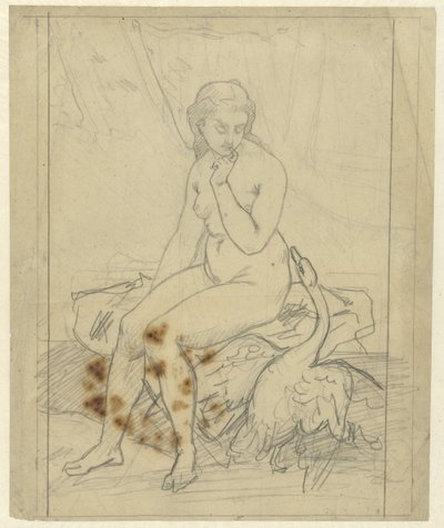 Leda seduta con il cigno da Ferdinand Roybet
