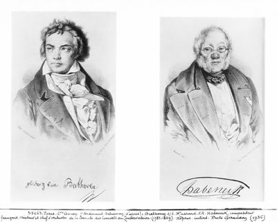 Ludwig van Beethoven (1770-1827) e François-Antoine Habeneck (1781-1849) da Ferdinand Schimon