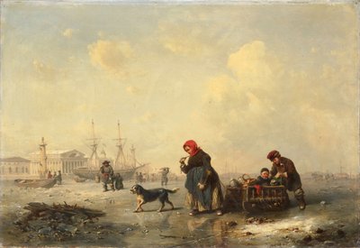 Neva a San Pietroburgo in inverno da Ferdinand Theodor Hildebrandt