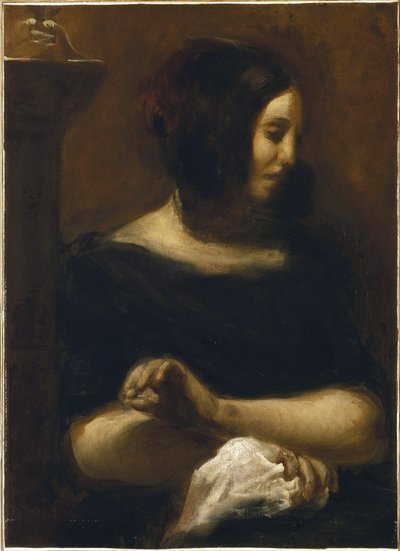 Ritratto di George Sand, dopo il 1838 da Ferdinand Victor Eugene (after) Delacroix