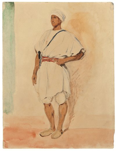Un marocchino in piedi da Ferdinand Victor Eugene Delacroix