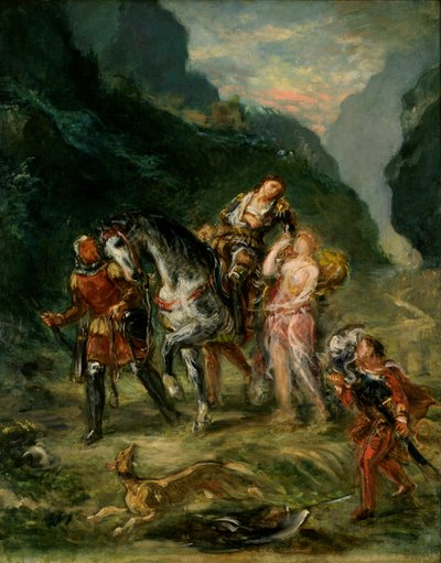 Angelica e il Medoro ferito, 1860 circa (olio su tela) da Ferdinand Victor Eugene Delacroix