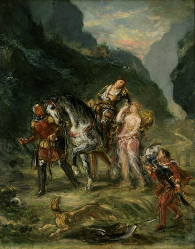 Angelica e il ferito Medoro, ca 1860 da Ferdinand Victor Eugene Delacroix