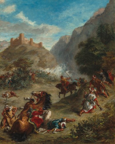 Arabi in scaramuccia nelle montagne da Ferdinand Victor Eugene Delacroix