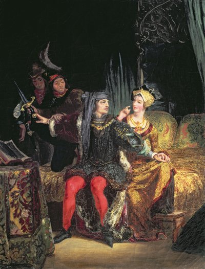 Carlo VI (1380-1422) e Odette de Champdivers, c.1824-26 da Ferdinand Victor Eugene Delacroix