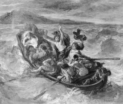 Cristo sul Mare di Galilea, 1853 (foto in bianco e nero) da Ferdinand Victor Eugene Delacroix