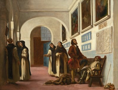 Cristoforo Colombo e suo figlio a La Rábida da Ferdinand Victor Eugene Delacroix