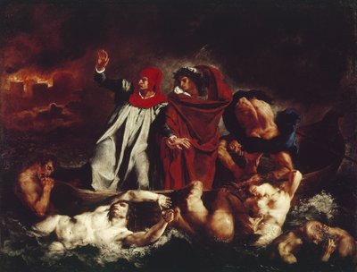 La barca di Dante, dalla Divina Commedia di Dante Alighieri da Ferdinand Victor Eugene Delacroix