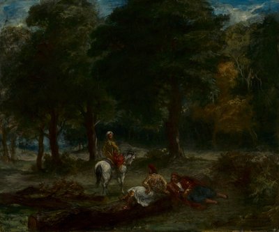 Cavalieri greci che riposano nella foresta, 1858 da Ferdinand Victor Eugene Delacroix
