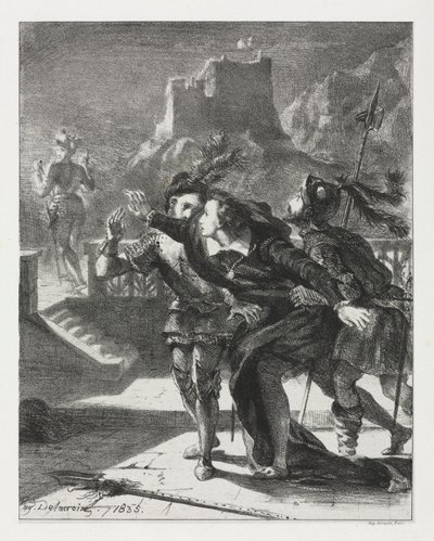 Amleto: Amleto si precipita a seguire il fantasma di suo padre, 1835 da Ferdinand Victor Eugene Delacroix