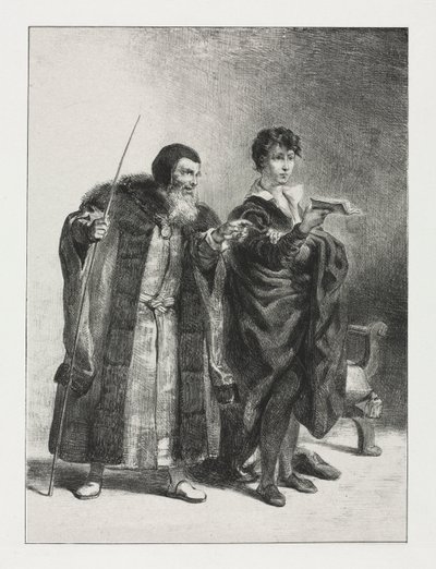 Amleto: Polonio e Amleto, 1834 da Ferdinand Victor Eugene Delacroix