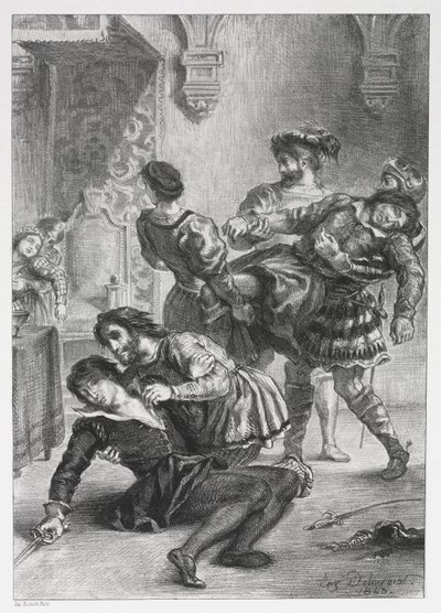 Amleto: La morte di Amleto, 1843 da Ferdinand Victor Eugene Delacroix