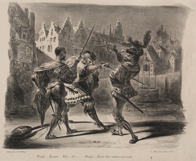 Illustrazioni per Faust: Duello di Faust e di Valentin da Ferdinand Victor Eugene Delacroix