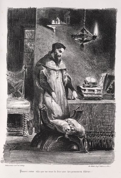 Illustrazioni per Faust: Faust nel suo camerino, 1828 da Ferdinand Victor Eugene Delacroix