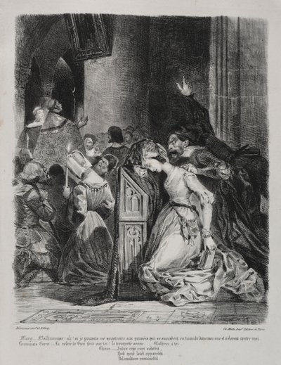 Illustrazioni per Faust: Margherita in chiesa da Ferdinand Victor Eugene Delacroix