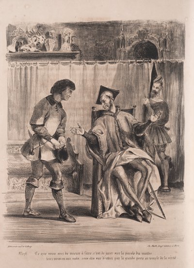 Illustrazioni per Faust: Mefistofele riceve lo scolaro da Ferdinand Victor Eugene Delacroix