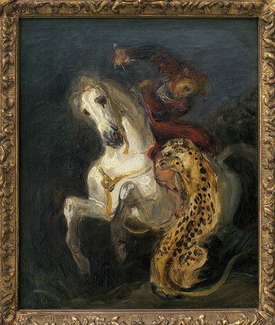 Giaguaro che attacca un cavaliere da Ferdinand Victor Eugene Delacroix