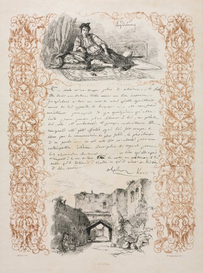 Ebrea di Algeri e una strada di Algeri da Ferdinand Victor Eugene Delacroix
