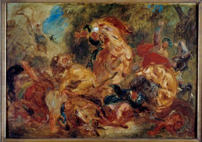 Caccia al leone da Ferdinand Victor Eugene Delacroix