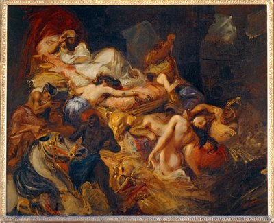 Mort de Sardanapale - La morte di Sardanapalo. 1826-1827. Bozzetto per 40-11-02/62 ... da Ferdinand Victor Eugene Delacroix