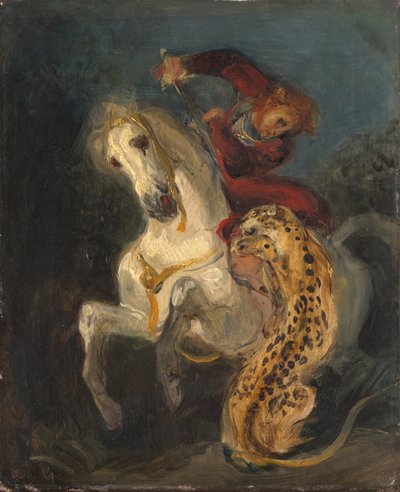 Cavaliere attaccato da un giaguaro da Ferdinand Victor Eugene Delacroix