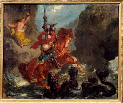 Ruggiero libera Angelica - Illustrazione per Orlando Furioso di Ludovico Ariosto da Ferdinand Victor Eugene Delacroix