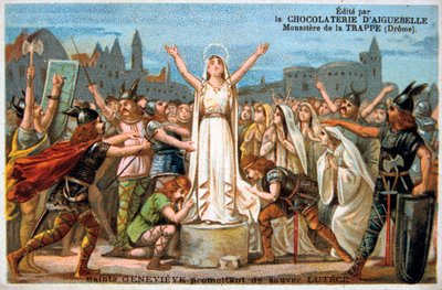 Santa Genoveffa promette di salvare Lutetia da Ferdinand Victor Eugene Delacroix