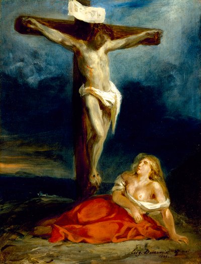 Santa Maria Maddalena ai piedi della croce da Ferdinand Victor Eugene Delacroix