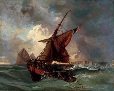 Navi in mare tempestoso, XIX secolo da Ferdinand Victor Eugene Delacroix