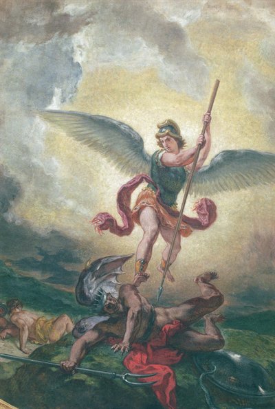 San Michele che combatte il drago (dettaglio) da Ferdinand Victor Eugene Delacroix