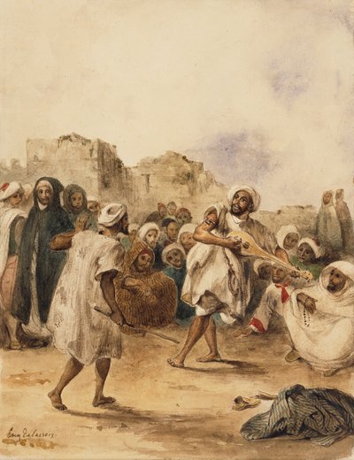 Attori itineranti da Ferdinand Victor Eugene Delacroix