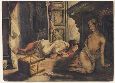 La sposa di Lammermoor, 1826 circa (acquerello e gouache su grafite su carta vergata) da Ferdinand Victor Eugene Delacroix
