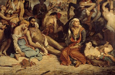I massacri di Scio. Scena che raffigura la guerra d