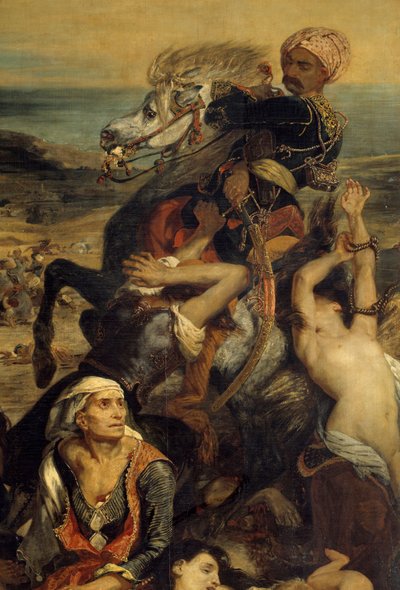 Il massacro di Scio. Scena che raffigura la guerra d