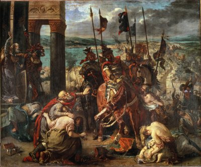 La cattura di Costantinopoli da parte dei Crociati il 12/04/1204 da Ferdinand Victor Eugene Delacroix
