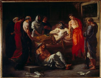 La morte di Marco Aurelio (121-180) da Ferdinand Victor Eugene Delacroix