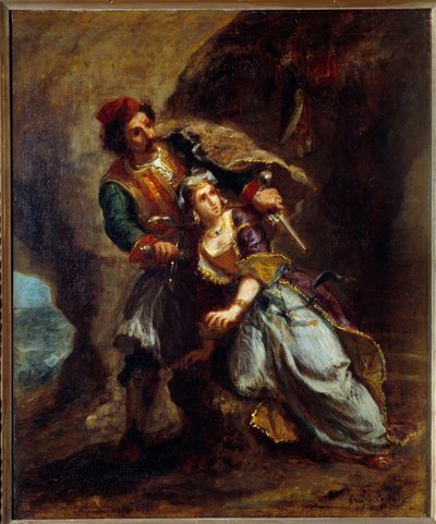Il fidanzamento di Abydos. Dipinto di Eugene Delacroix da Ferdinand Victor Eugene Delacroix