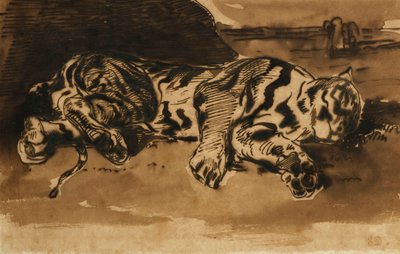 Tigre sdraiata, 1858 da Ferdinand Victor Eugene Delacroix