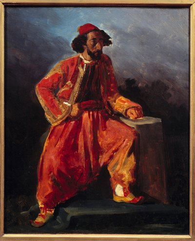 Turco seduto. Presunto ritratto di Paul Barroilhet (1805 - 1871) artista lirico da Ferdinand Victor Eugene Delacroix