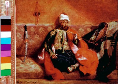 Turco che fuma su un divano da Ferdinand Victor Eugene Delacroix