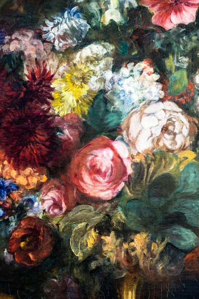 Vaso di fiori su una consolle, dettaglio da Ferdinand Victor Eugene Delacroix